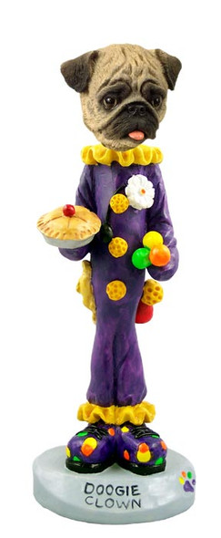 Dog Lover Hand-painted Figurine - Pug Brown Clown Doogie Collectible From Conversation Concepts