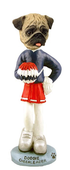 Dog Lover Doogie Collectible Figurine - Pug Brown Cheerleader Female From Conversation Concepts