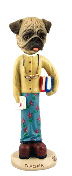 Dog Lover Doogie Collectible Figurine - Pug Brown Teacher Female From Conversation Concepts