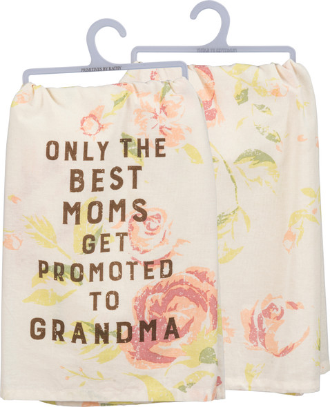 Only The Best Moms Get Promoted To Grandma Cotton Dish Towel 28x28 from Primitives by Kathy