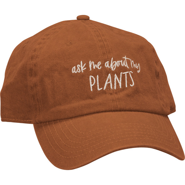 Adjustable Cotton Baseball Cap - Ask Me About My Plants from Primitives by Kathy