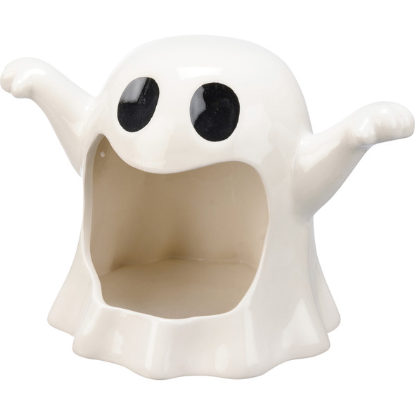 Ceramic Candle Holder - Ghost Shape Design 10 Inch from Primitives by Kathy