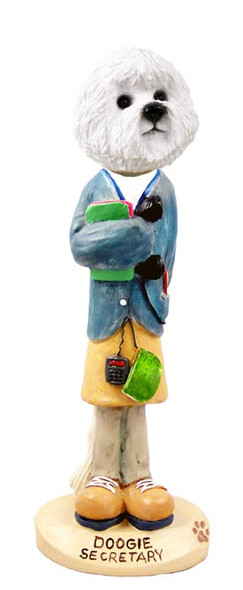 Dog Lover Hand-painted Figurine - Bichon Frise Secretary Doogie Collectible From Conversation Concepts
