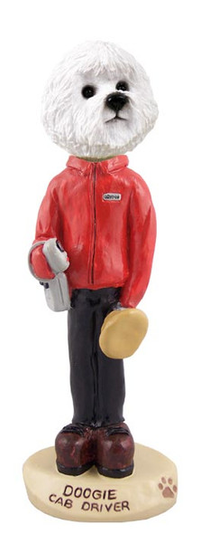 Dog Lover Doogie Collectible Figurine - Bichon Frise Cab Driver From Conversation Concepts
