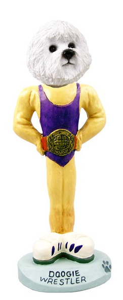 Dog Lover Doogie Collectible Figurine - Bichon Frise Wrestler From Conversation Concepts