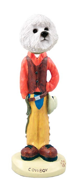 Dog Lover Doogie Collectible Figurine - Bichon Frise Cowboy From Conversation Concepts