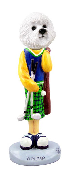 Dog Lover Doogie Collectible Figurine - Bichon Frise Golf From Conversation Concepts