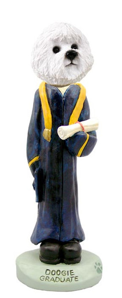 Dog Lover Doogie Collectible Figurine - Bichon Frise Graduate From Conversation Concepts