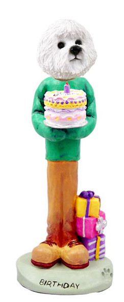 Dog Lover Doogie Collectible Figurine - Bichon Frise Birthday From Conversation Concepts