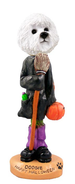 Dog Lover Hand-painted Figurine - Bichon Frise Happy Halloween Doogie Collectible From Conversation Concepts