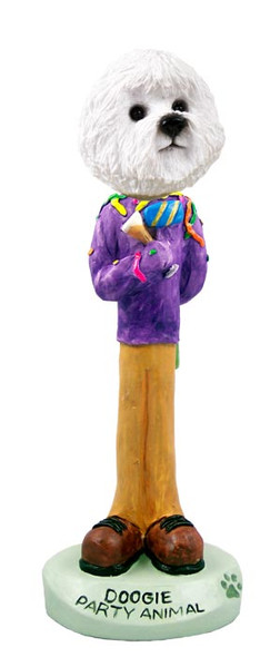 Dog Lover Doogie Collectible Figurine - Bichon Frise Party Animal From Conversation Concepts