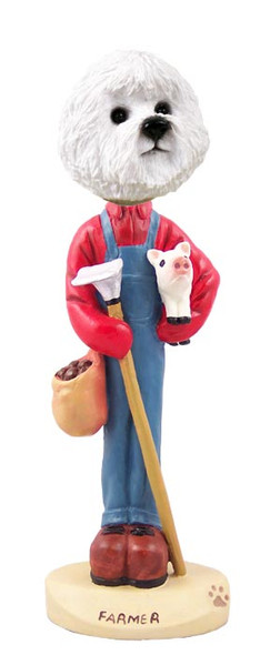 Dog Lover Doogie Collectible Figurine - Bichon Frise Farmer From Conversation Concepts