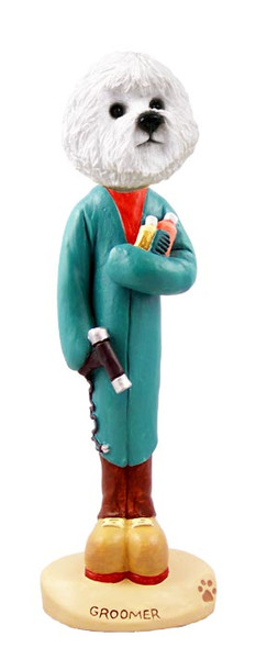 Dog Lover Hand-painted Figurine - Bichon Frise Groomer Doogie Collectible From Conversation Concepts