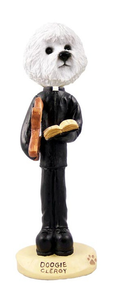 Dog Lover Doogie Collectible Figurine - Bichon Frise Clergy From Conversation Concepts