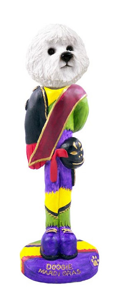 Dog Lover Doogie Collectible Figurine - Bichon Frise Mardi Gras From Conversation Concepts