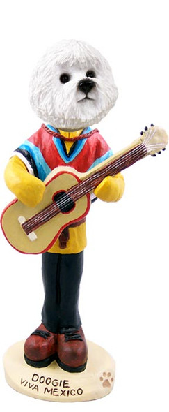 Dog Lover Hand-painted Figurine - Bichon Frise Viva Mexico Doogie Collectible From Conversation Concepts