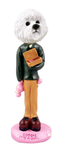 Dog Lover Hand-painted Figurine - Bichon Frise It's A Girl Doogie Collectible From Conversation Concepts