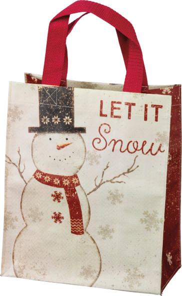 Snowman Themed Let It Snow Double Sided Daily Tote Bag from Primitives by Kathy