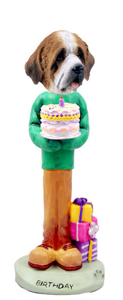 Dog Lover Hand-painted Figurine - Saint Bernard W/rough Coat Birthday Doogie Collectible From Conversation Concepts