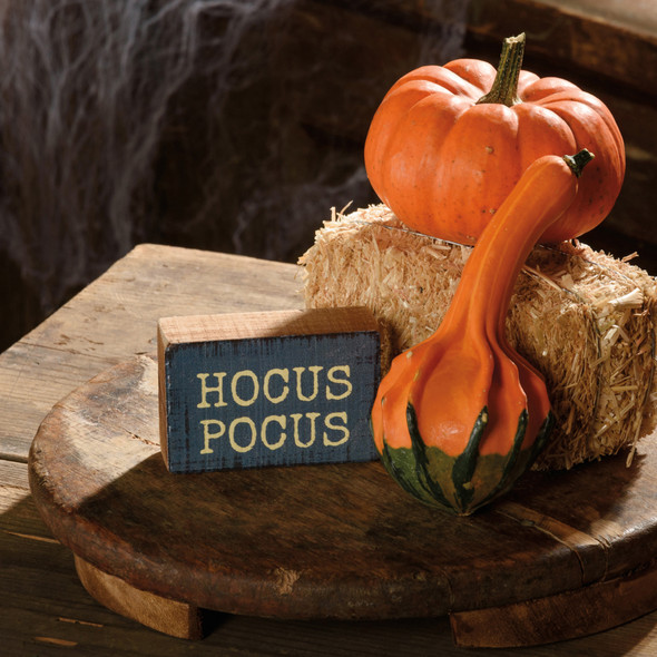 Decorative Wooden Block Sign Decor - Hocus Pocus - 3 Inch x 2 Inch from Primitives by Kathy