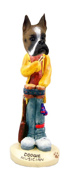 Dog Lover Doogie Collectible Figurine - Boxer Musician From Conversation Concepts