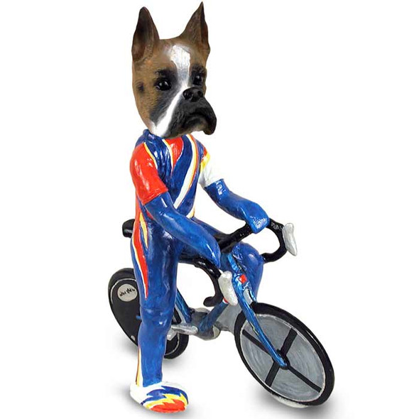 Dog Lover Hand-painted Figurine - Boxer Bicycle Doogie Collectible From Conversation Concepts