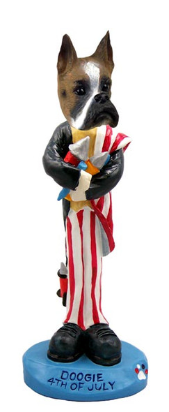 Dog Lover Hand-painted Figurine - Boxer 4th Of July Doogie Collectible From Conversation Concepts