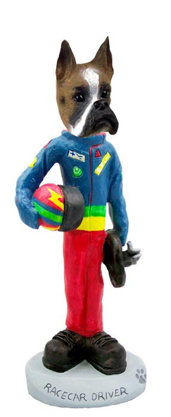 Dog Lover Doogie Collectible Figurine - Boxer Racecar Driver From Conversation Concepts