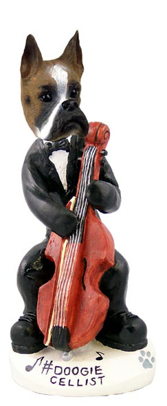 Dog Lover Hand-painted Figurine - Boxer Cellist Doogie Collectible From Conversation Concepts