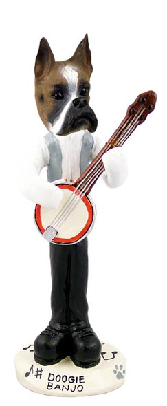 Dog Lover Hand-painted Figurine - Boxer Banjo Doogie Collectible From Conversation Concepts