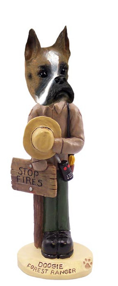 Dog Lover Hand-painted Figurine - Boxer Forest Ranger Doogie Collectible From Conversation Concepts