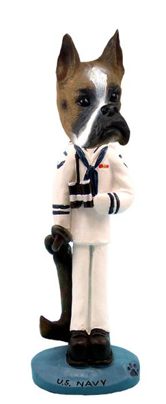 Dog Lover Hand-painted Figurine - Boxer U.s. Navy Doogie Collectible From Conversation Concepts