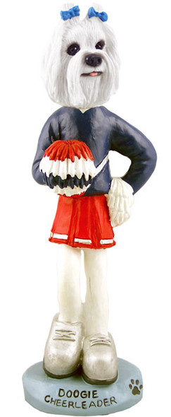 Dog Lover Hand-painted Figurine - Maltese Cheerleader Doogie Collectible From Conversation Concepts