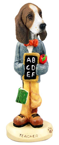 Dog Lover Hand-painted Figurine - Basset Hound Teacher Doogie Collectible From Conversation Concepts