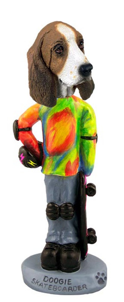Dog Lover Doogie Collectible Figurine - Basset Hound Skateboarder From Conversation Concepts