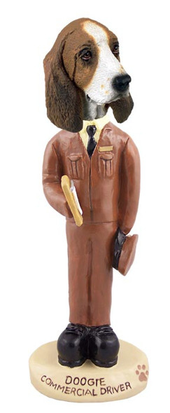 Dog Lover Hand-painted Figurine - Basset Hound Commercial Driver Doogie Collectible From Conversation Concepts