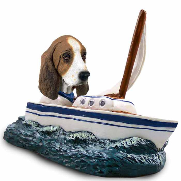 Dog Lover Doogie Collectible Figurine - Basset Hound Sailboat From Conversation Concepts