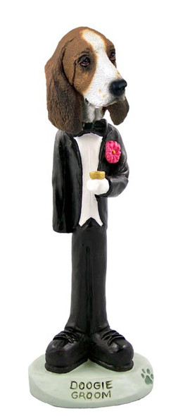 Dog Lover Hand-painted Figurine - Basset Hound Groom Doogie Collectible From Conversation Concepts