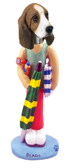 Dog Lover Hand-painted Figurine - Basset Hound Beach Doogie Collectible From Conversation Concepts