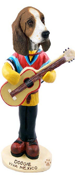 Dog Lover Hand-painted Figurine - Basset Hound Viva Mexico Doogie Collectible From Conversation Concepts