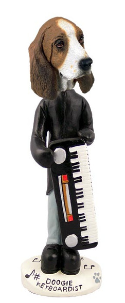 Dog Lover Hand-painted Figurine - Basset Hound Keyboardist Doogie Collectible From Conversation Concepts