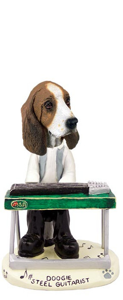 Dog Lover Hand-painted Figurine - Basset Hound Steel Guitarist Doogie Collectible From Conversation Concepts