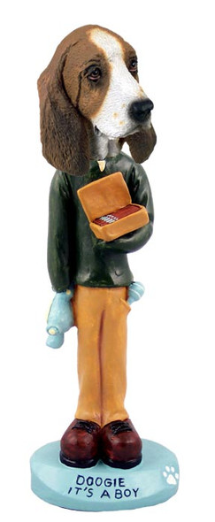 Dog Lover Doogie Collectible Figurine - Basset Hound It's A Boy From Conversation Concepts