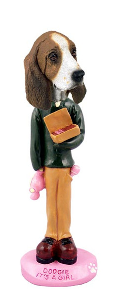 Dog Lover Hand-painted Figurine - Basset Hound It's A Girl Doogie Collectible From Conversation Concepts