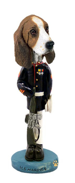 Dog Lover Doogie Collectible Figurine - Basset Hound U.s. Marines From Conversation Concepts