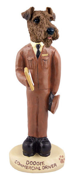 Dog Lover Hand-painted Figurine - Airedale Commercial Driver Doogie Collectible From Conversation Concepts
