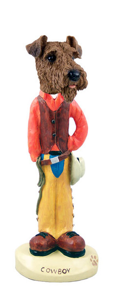 Dog Lover Doogie Collectible Figurine - Airedale Cowboy From Conversation Concepts