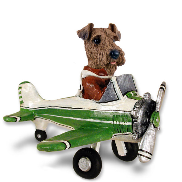 Dog Lover Doogie Collectible Figurine - Airedale Airplane From Conversation Concepts