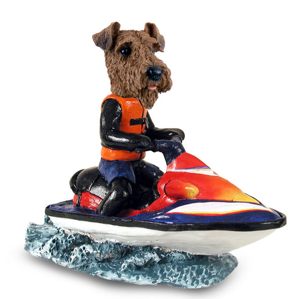 Dog Lover Hand-painted Figurine - Airedale Jet Ski Doogie Collectible From Conversation Concepts