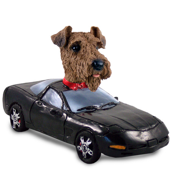 Dog Lover Doogie Collectible Figurine - Airedale Sports Car From Conversation Concepts